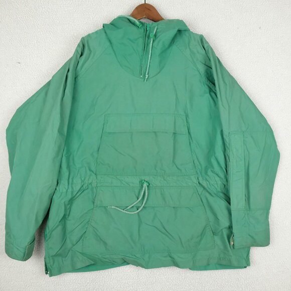 Vintage Anorak Mens Extra Large Green Hooded Lightweight Pit Zips 80s 90s - Picture 1 of 12